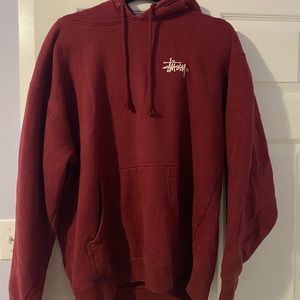 Burgundy Stussy Hoodie